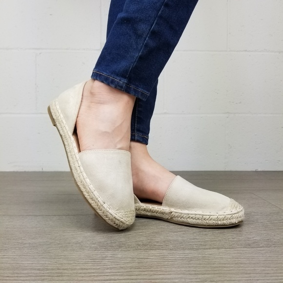 Tan Vegan Suede Flat Slip On Loafer Espadrille -K - Picture 4 of 8